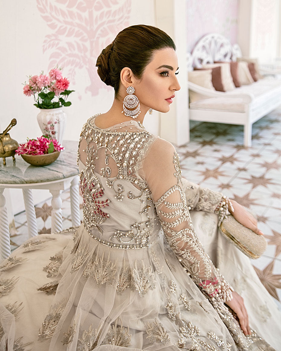 Gulaal | Wedding Formals | Jeune Embroidered Net 3-Piece Suit WS-02 - by - Libasekhas UK - Registered Vendor of : Gulaal - 100% Original Designer Dresss