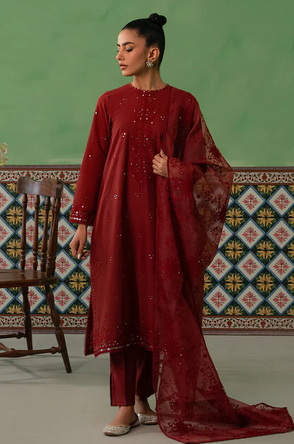 Cross Stitch | Mahiri Embroidered Collection | ROSE FLORINE - by - Libasekhas UK - Registered Vendor of : Cross Stitch - 100% Original Designer Dresss