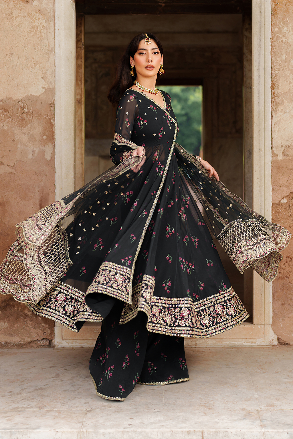 Iznik | Festive Formal | UE-550 Printed Chiffon - by Libasekhas UK - Registered Vendor of : Iznik - 100% Original Designer Dress
