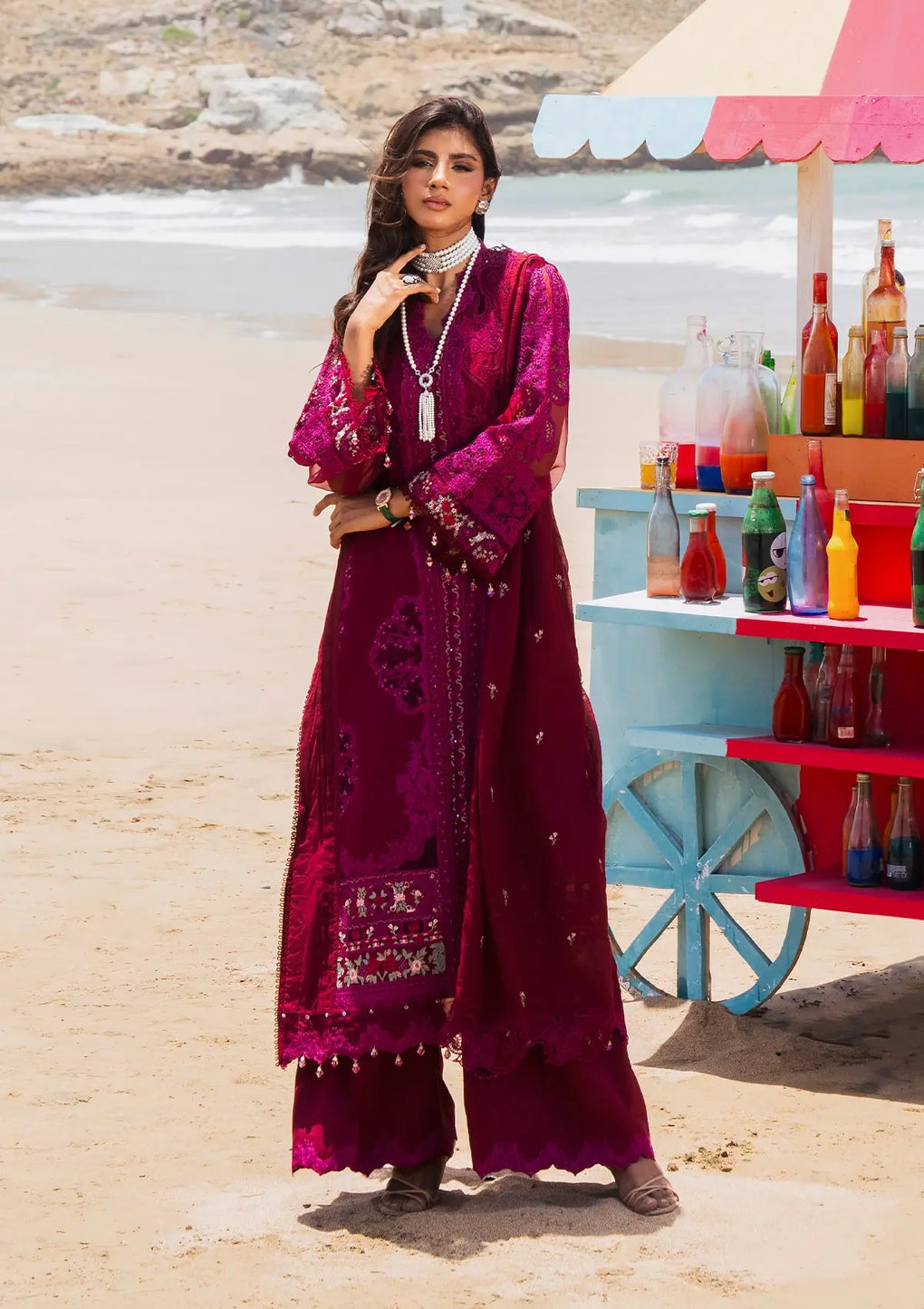 Elaf Premium | Hai Kuch Festive Lawn 24 | EHK-01B Gulzar - by - Libasekhas UK - Registered Vendor of : Elaf Premium - 100% Original Designer Dresss