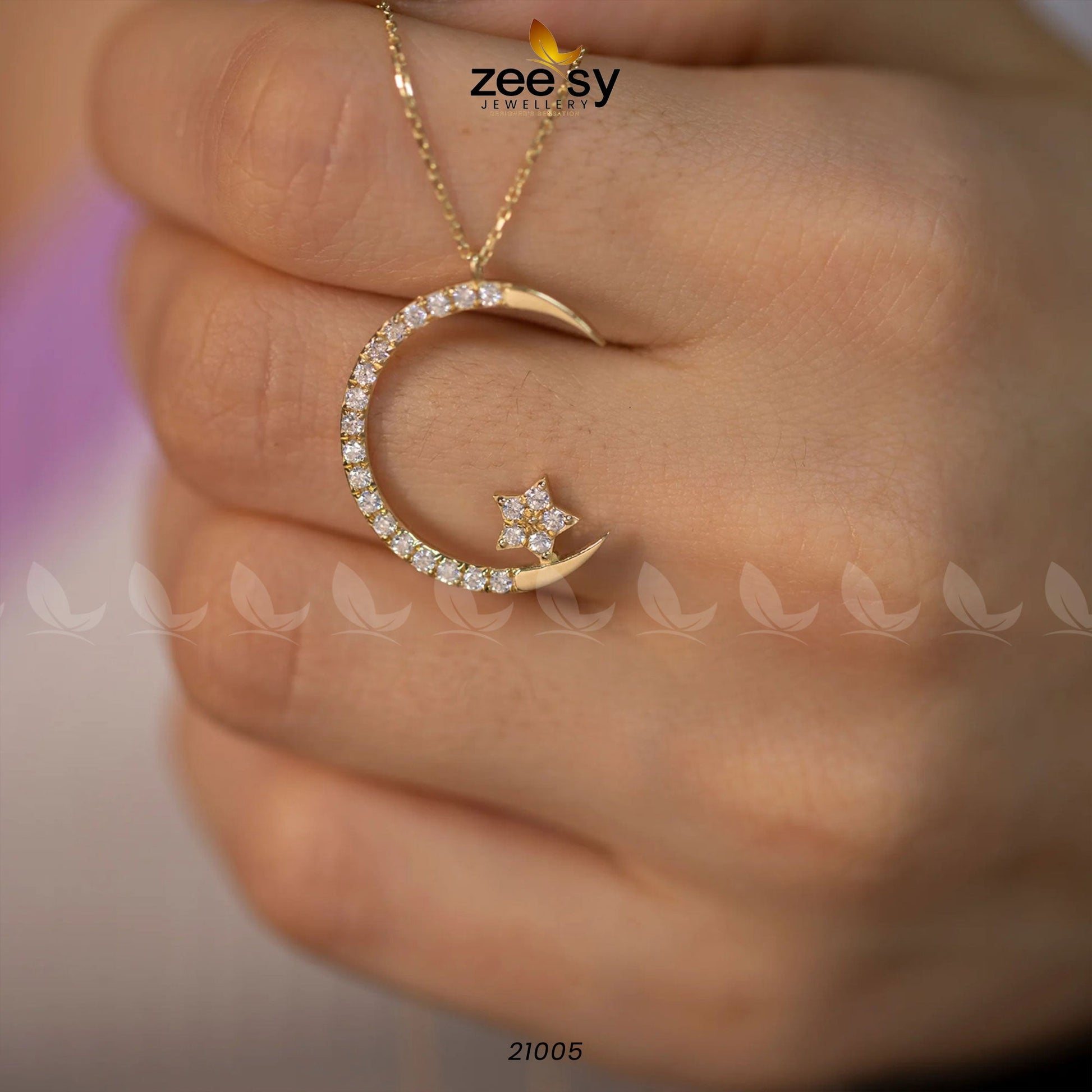 Chandi Moon Pendant (Silver 925) - by - Libasekhas UK - Registered Vendor of : Zeesy - 100% Original Designer Dresss