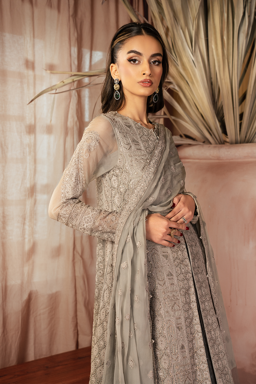 Iznik | Chiffon Kari | ICK-08 Embroidered Chiffon - by - Libasekhas UK - Registered Vendor of : Iznik - 100% Original Designer Dresss