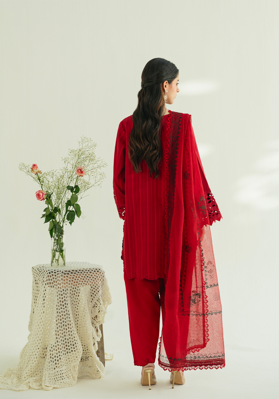 Zarqash | Whispers of Summer | CRIMSON BLOOM - by Libasekhas UK - Registered Vendor of : Zarqash - 100% Original Designer Dress