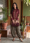 Zarqash | Silk Edit 26 | Maroon Mosaic - by Libasekhas UK - Registered Vendor of : Zarqash - 100% Original Designer Dress