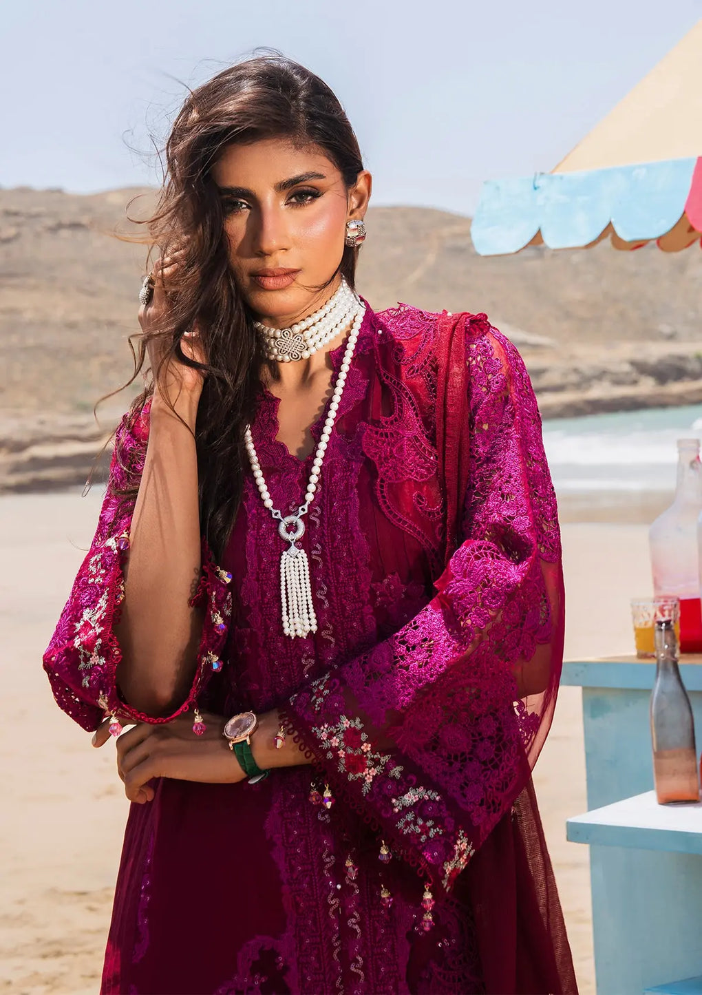 Elaf Premium | Hai Kuch Festive Lawn 24 | EHK-01B Gulzar - by - Libasekhas UK - Registered Vendor of : Elaf Premium - 100% Original Designer Dresss