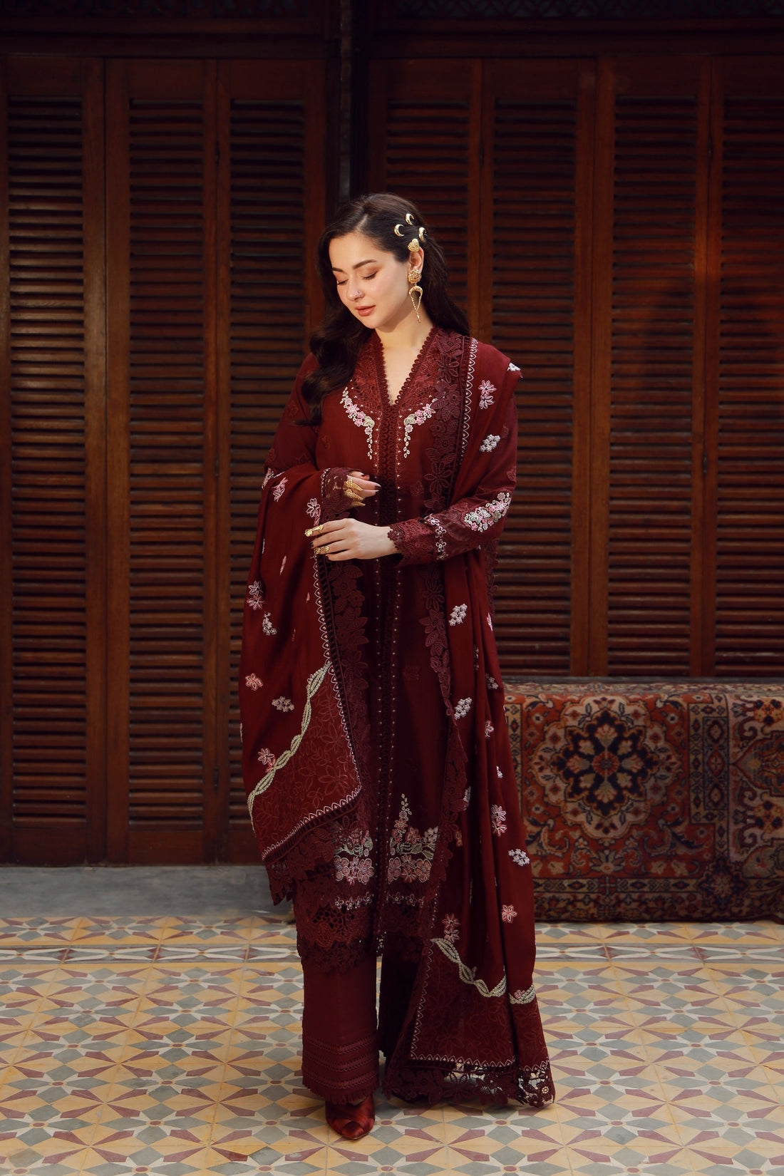 Maryam Hussain | Winter Shawl 25 | Taali - by Libasekhas UK - Registered Vendor of : Maryam Hussain - 100% Original Designer Dress