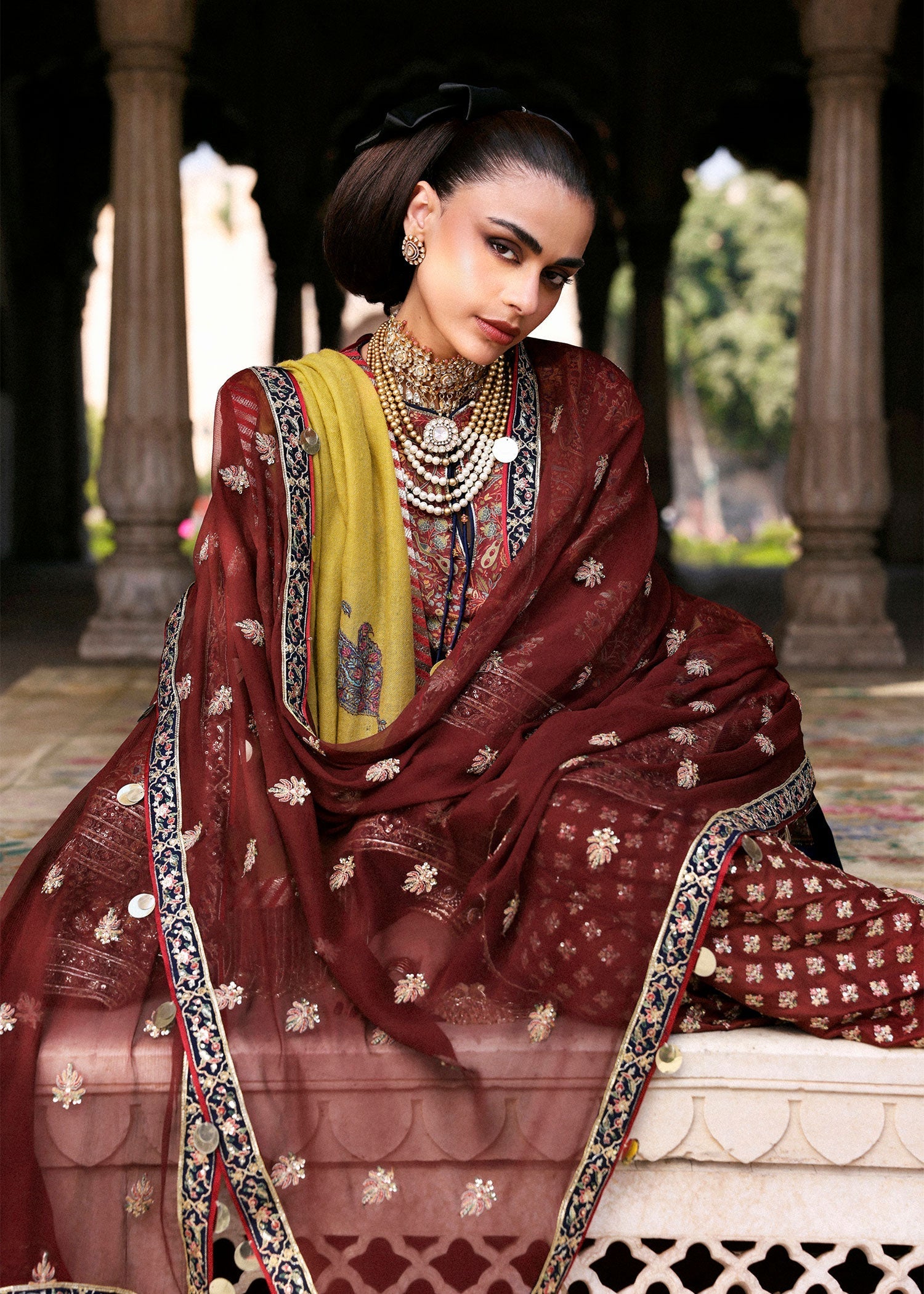 Hussain Rehar | Luxury Pret AW 25 | Brickelle - by Libasekhas UK - Registered Vendor of : Hussain Rehar - 100% Original Designer Dress