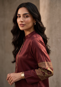 Zarqash | Silk Edit 26 | Maroon Mosaic - by Libasekhas UK - Registered Vendor of : Zarqash - 100% Original Designer Dress