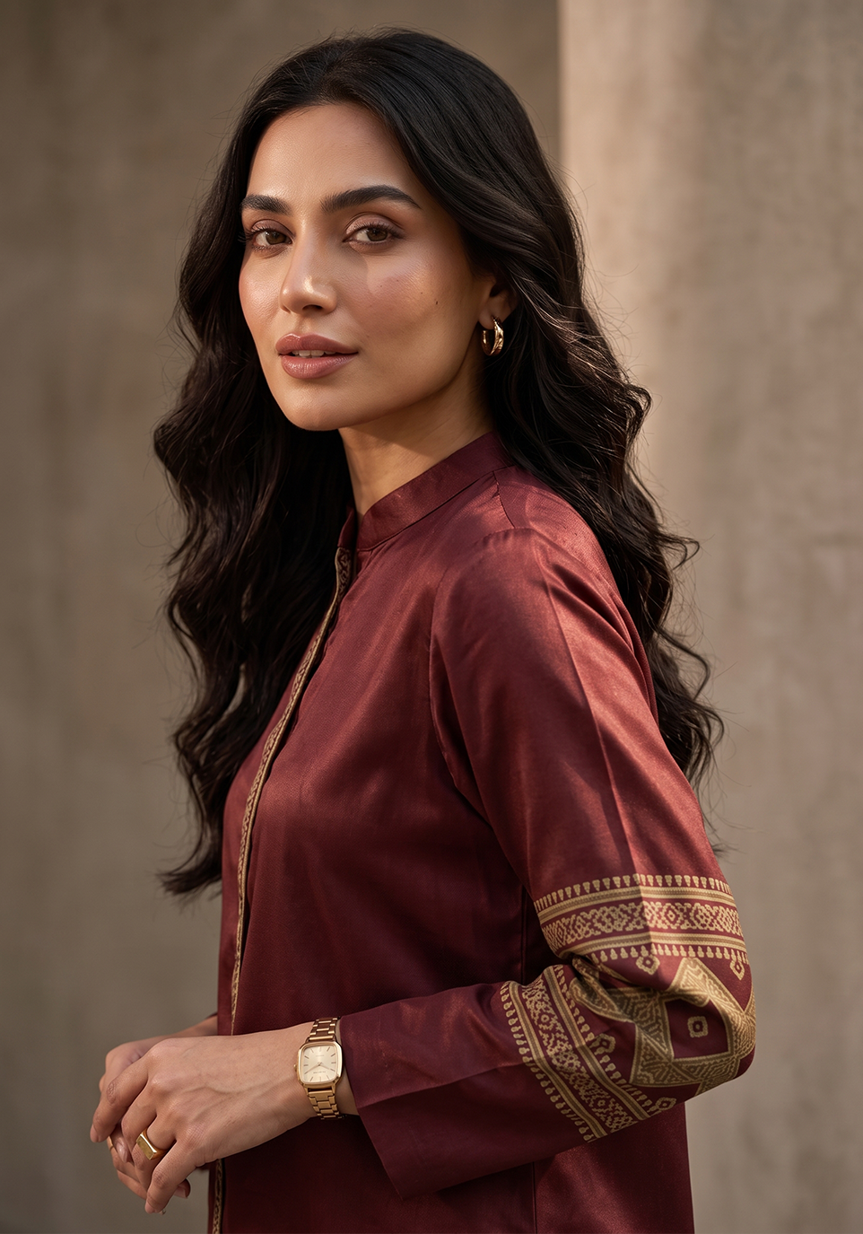 Zarqash | Silk Edit 26 | Maroon Mosaic - by Libasekhas UK - Registered Vendor of : Zarqash - 100% Original Designer Dress