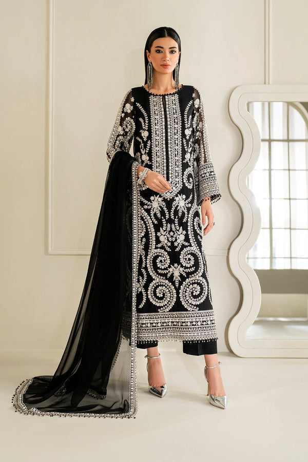 Baroque | Formals Collection | EMBROIDERED CHIFFON UF-4158 - by Libasekhas UK - Registered Vendor of : Baroque - 100% Original Designer Dress