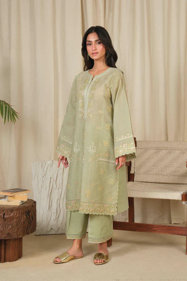 Noor by Saadia Asad | Noor Pret 25 | D4 - Muted Green - by Libasekhas UK - Registered Vendor of : Noor by Saadia Asad - 100% Original Designer Dress