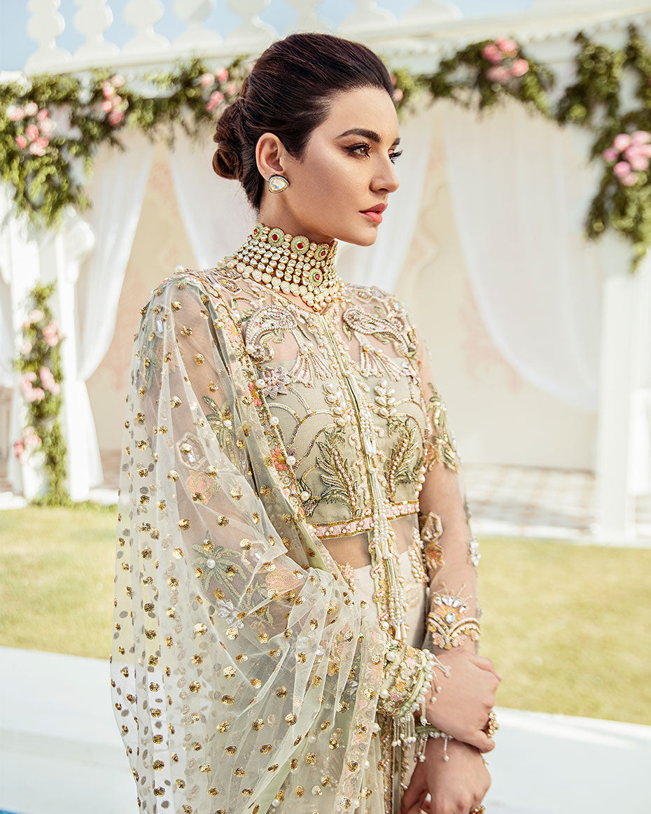 Gulaal | Wedding Formals | Cher Embroidered Net 3-Piece Suit WS-04 - by - Libasekhas UK - Registered Vendor of : Gulaal - 100% Original Designer Dresss