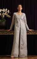 Threads and Motifs | Formal Dresses 25 | Organza Embroidered Jacket - by Libasekhas UK - Registered Vendor of : Threads and Motifs - 100% Original Designer Dress