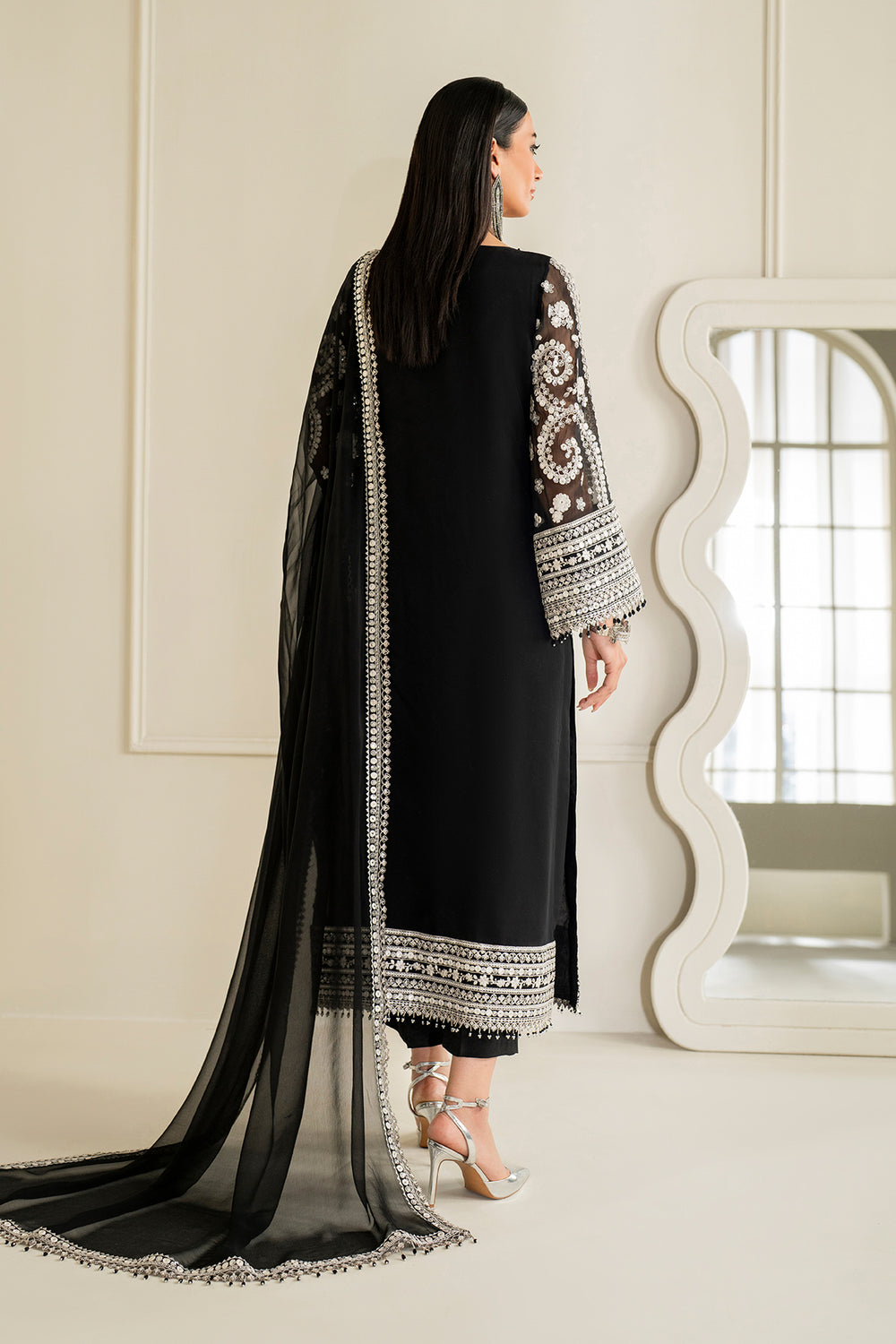 Baroque | Formals Collection | EMBROIDERED CHIFFON UF-4158 - by Libasekhas UK - Registered Vendor of : Baroque - 100% Original Designer Dress