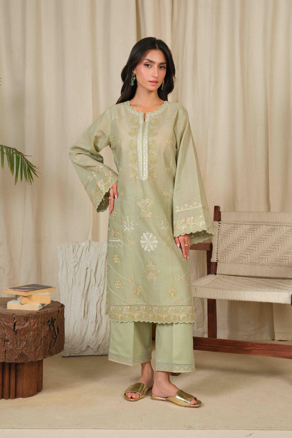 Noor by Saadia Asad | Noor Pret 25 | D4 - Muted Green - by Libasekhas UK - Registered Vendor of : Noor by Saadia Asad - 100% Original Designer Dress