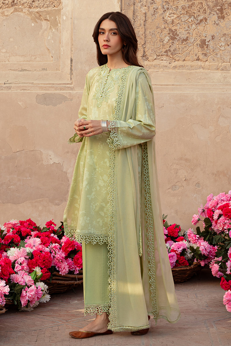 Cross Stitch | Premium Lawn 24 | MISTED GREEN - by - Libasekhas UK - Registered Vendor of : Cross Stitch - 100% Original Designer Dresss