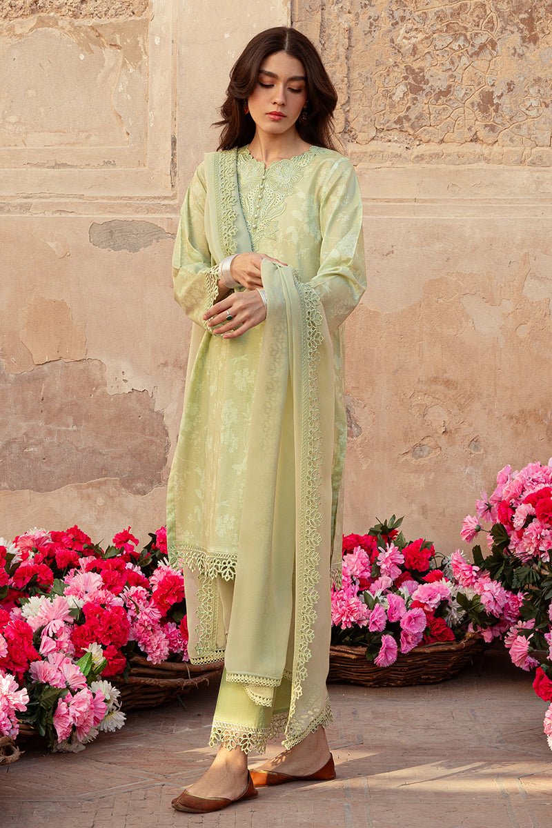 Cross Stitch | Premium Lawn 24 | MISTED GREEN - by - Libasekhas UK - Registered Vendor of : Cross Stitch - 100% Original Designer Dresss