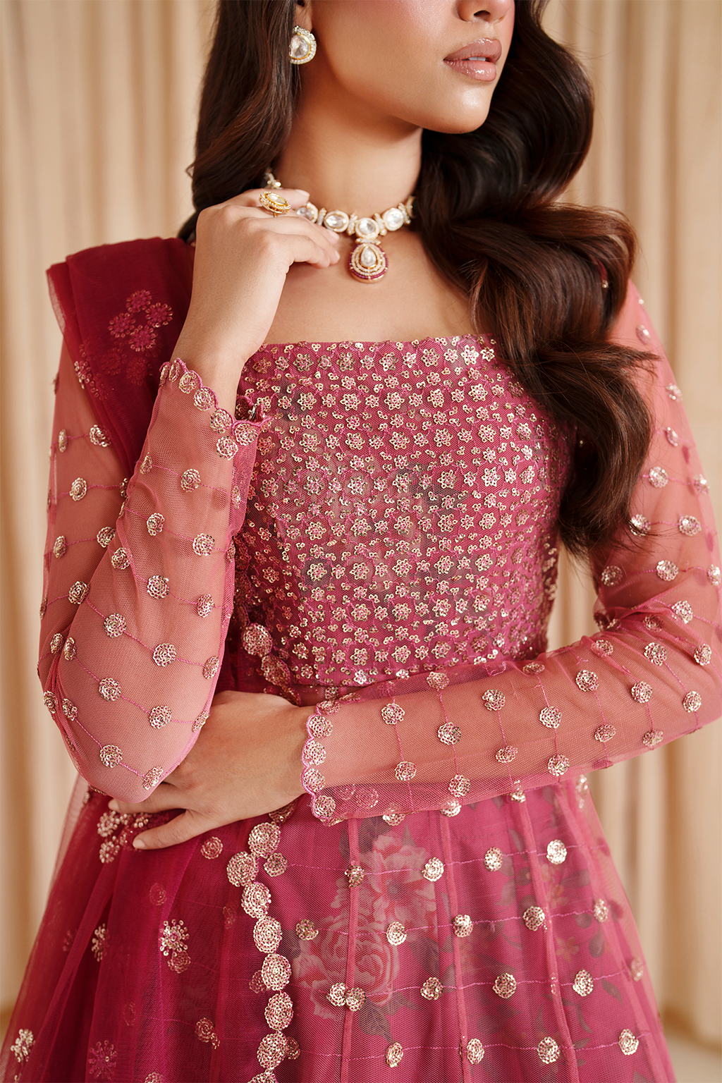 Iznik I Festive Formal I CC-72 Embroidered Net - by Libasekhas UK - Registered Vendor of : Iznik - 100% Original Designer Dress