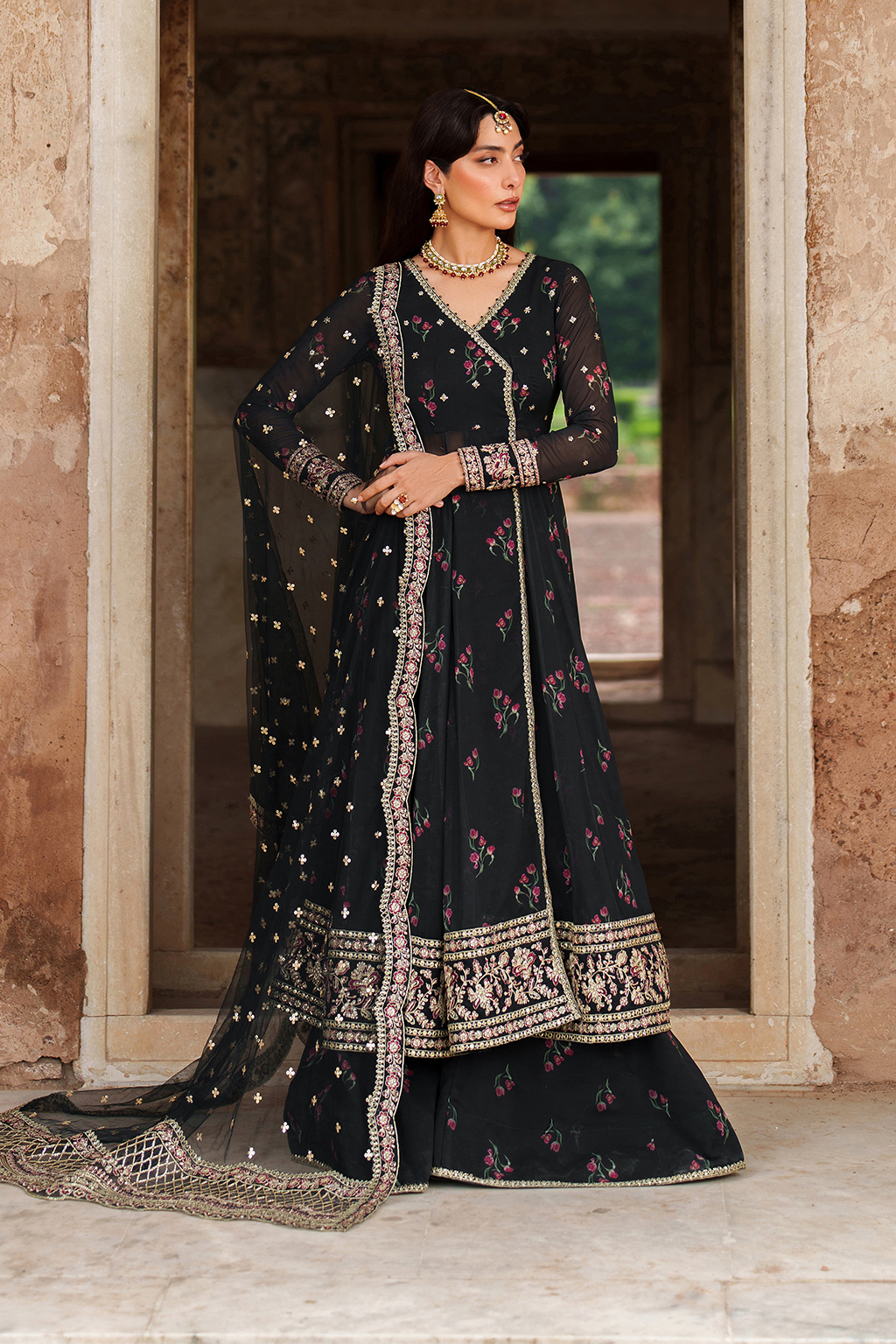 Iznik | Festive Formal | UE-550 Printed Chiffon - by Libasekhas UK - Registered Vendor of : Iznik - 100% Original Designer Dress