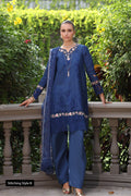 Noor by Saadia Asad | Eid Luxury Schiffli Laserkari 25 | D10- Royal Blue - by - Libasekhas UK - Registered Vendor of : Noor by Saadia Asad - 100% Original Designer Dresss