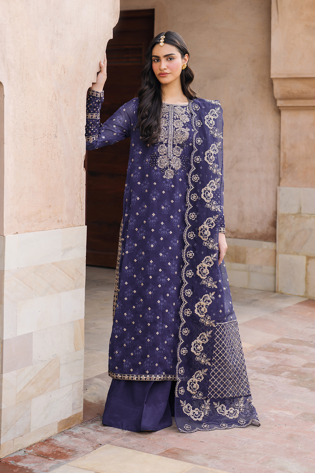 Iznik | Bandhani Formals | UE-325 - by - Libasekhas UK - Registered Vendor of : Iznik - 100% Original Designer Dresss
