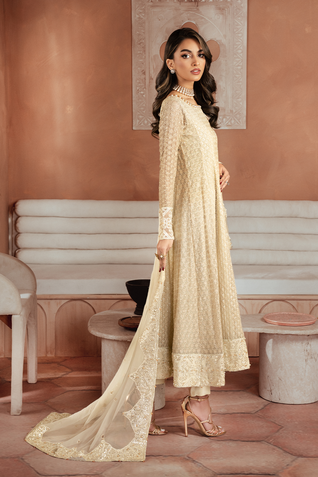 Iznik | Chiffon Kari | ICK-06 Embroidered Chiffon - by - Libasekhas UK - Registered Vendor of : Iznik - 100% Original Designer Dresss