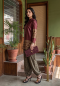 Zarqash | Silk Edit 26 | Maroon Mosaic - by Libasekhas UK - Registered Vendor of : Zarqash - 100% Original Designer Dress