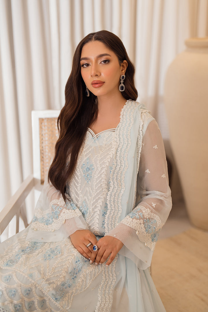 Azure | Ensembles Embroidered Formals | Ocean Whisper - by - Libasekhas UK - Registered Vendor of : Azure - 100% Original Designer Dresss