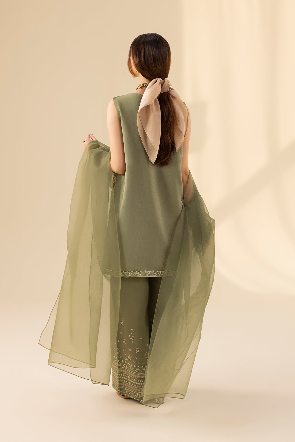 Erum Khan | Lillia Summer Edit | Olive Bloom - by - Libasekhas UK - Registered Vendor of : Erum Khan - 100% Original Designer Dresss