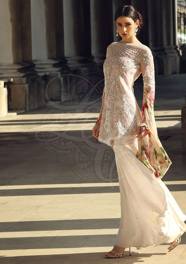 Layla Chatoor | Luxury Pret | Blush Pink Short Tunic - by Libasekhas UK - Registered Vendor of : Layla Chatoor - 100% Original Designer Dress