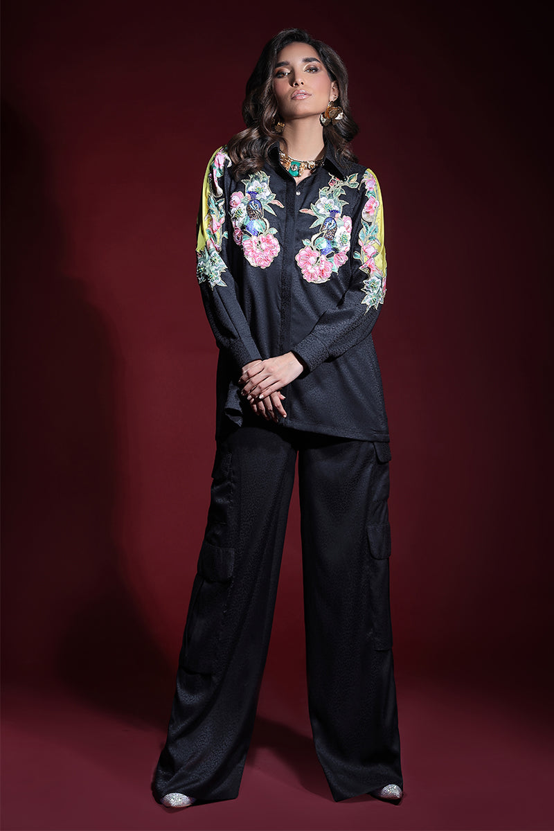 Wardha Saleem | Luxury Pret Fusion Wear | ONYX CORD-SET (2PC) - by - Libasekhas UK - Registered Vendor of : Wardha Saleem - 100% Original Designer Dresss