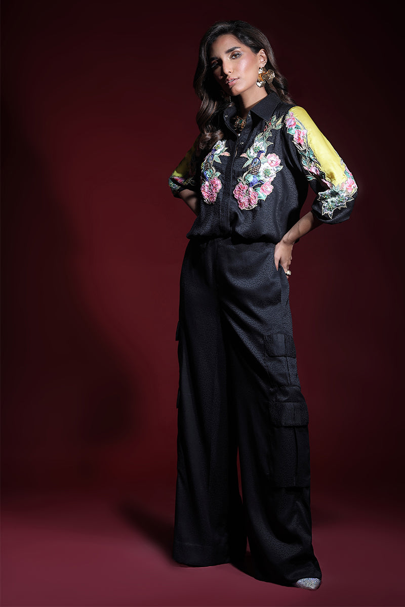 Wardha Saleem | Luxury Pret Fusion Wear | ONYX CORD-SET (2PC) - by - Libasekhas UK - Registered Vendor of : Wardha Saleem - 100% Original Designer Dresss