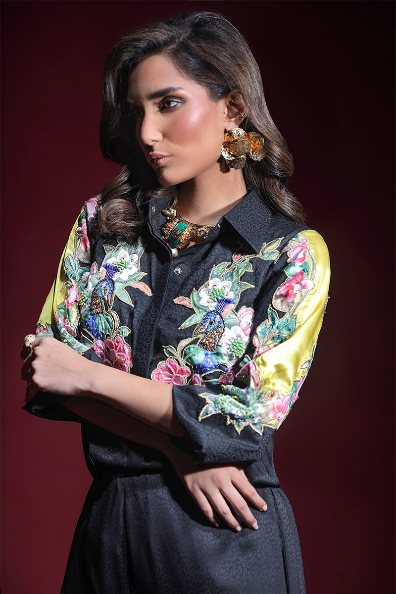 Wardha Saleem | Luxury Pret Fusion Wear | ONYX CORD-SET (2PC) - by - Libasekhas UK - Registered Vendor of : Wardha Saleem - 100% Original Designer Dresss