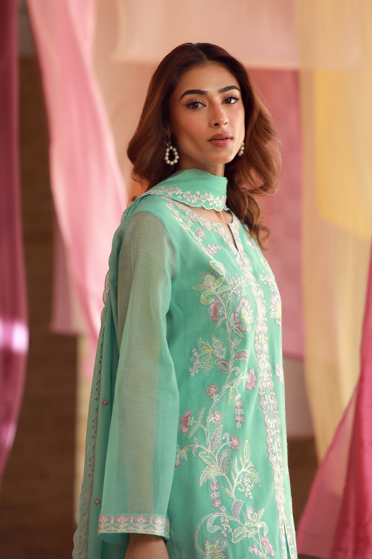 Sahar | Luxe Pret 25 | Mint Petal - by - Libasekhas UK - Registered Vendor of : Sahar - 100% Original Designer Dresss