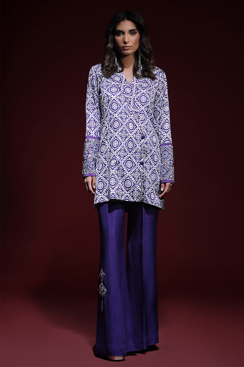 Wardha Saleem | Luxury Pret Fusion Wear | SAPHIR FORMAL CORD-SET (2PC) - by - Libasekhas UK - Registered Vendor of : Wardha Saleem - 100% Original Designer Dresss