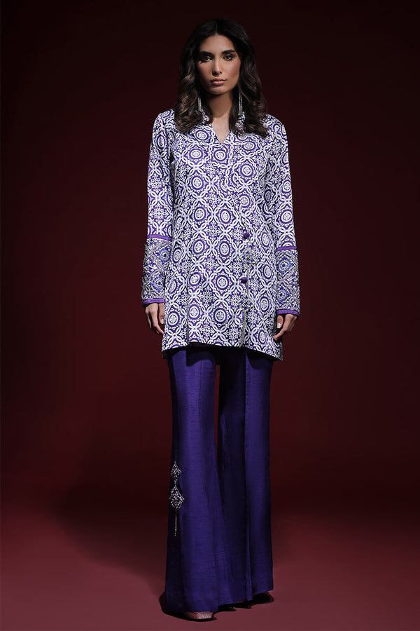 Wardha Saleem | Luxury Pret Fusion Wear | SAPHIR FORMAL CORD-SET (2PC) - by - Libasekhas UK - Registered Vendor of : Wardha Saleem - 100% Original Designer Dresss