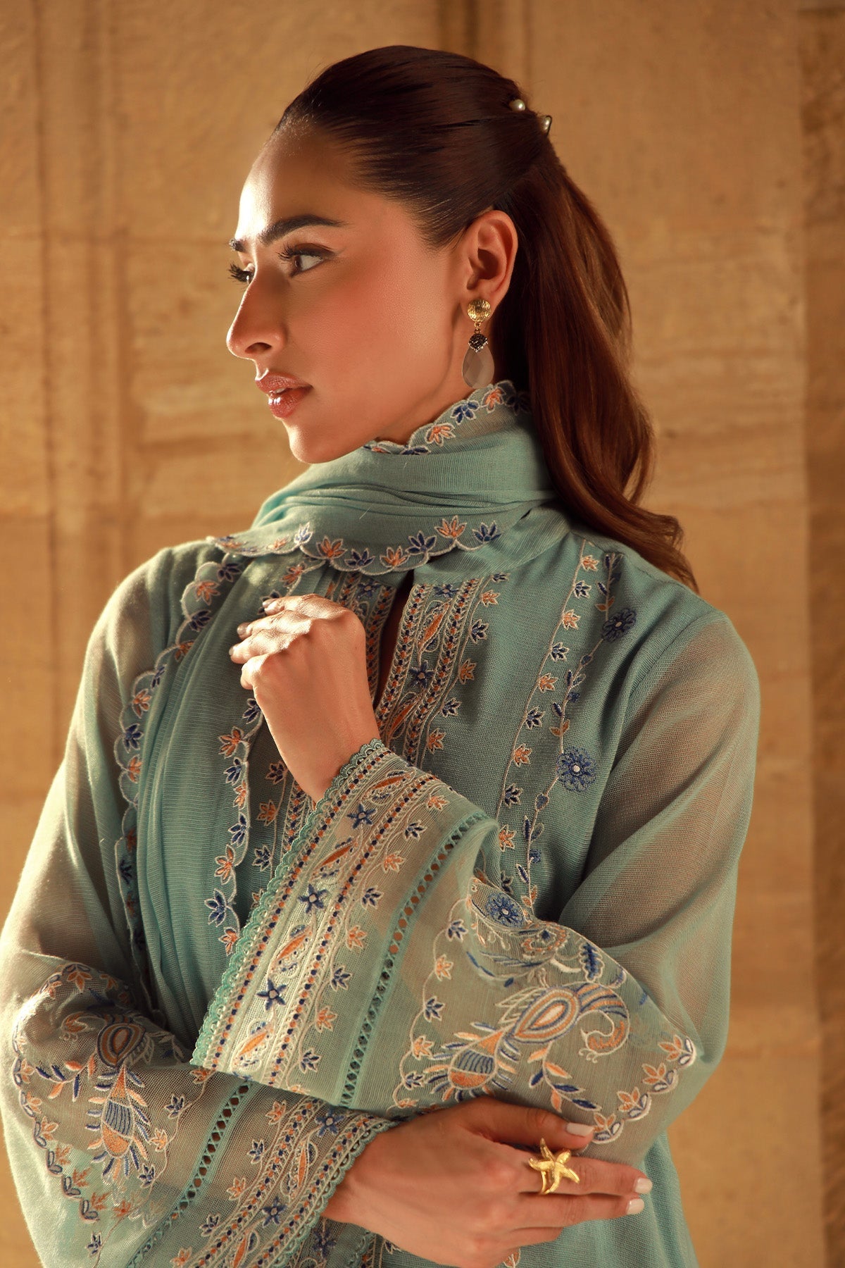 Sahar | Luxe Pret 25 | Persian Turquoise - by - Libasekhas UK - Registered Vendor of : Sahar - 100% Original Designer Dresss