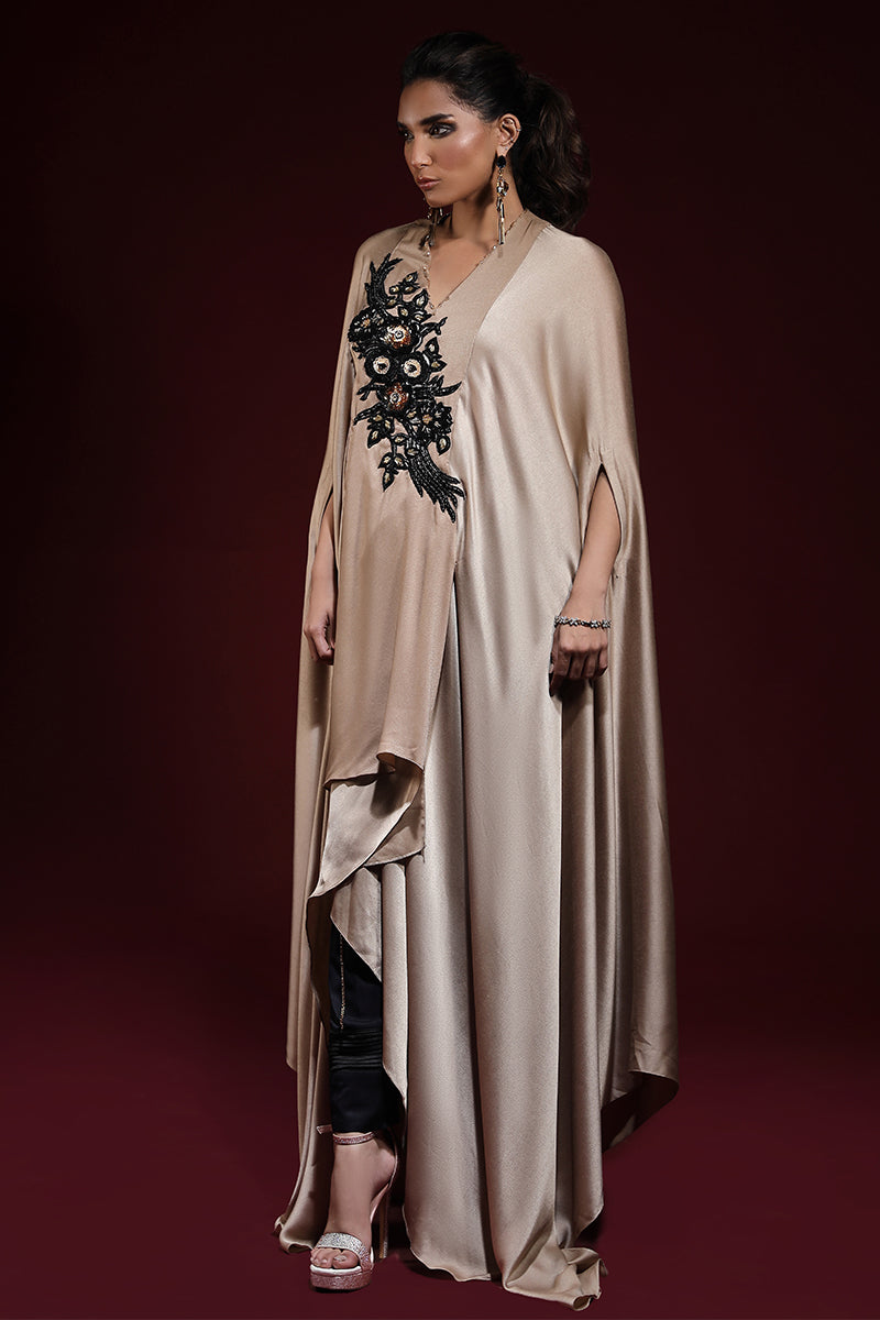 Wardha Saleem | Luxury Pret Fusion Wear | SAHARA DRAPE WITH PANTS (2PC) - by - Libasekhas UK - Registered Vendor of : Wardha Saleem - 100% Original Designer Dresss