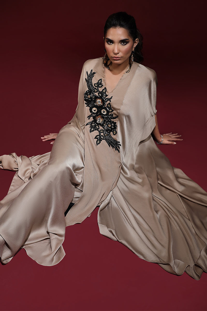 Wardha Saleem | Luxury Pret Fusion Wear | SAHARA DRAPE WITH PANTS (2PC) - by - Libasekhas UK - Registered Vendor of : Wardha Saleem - 100% Original Designer Dresss