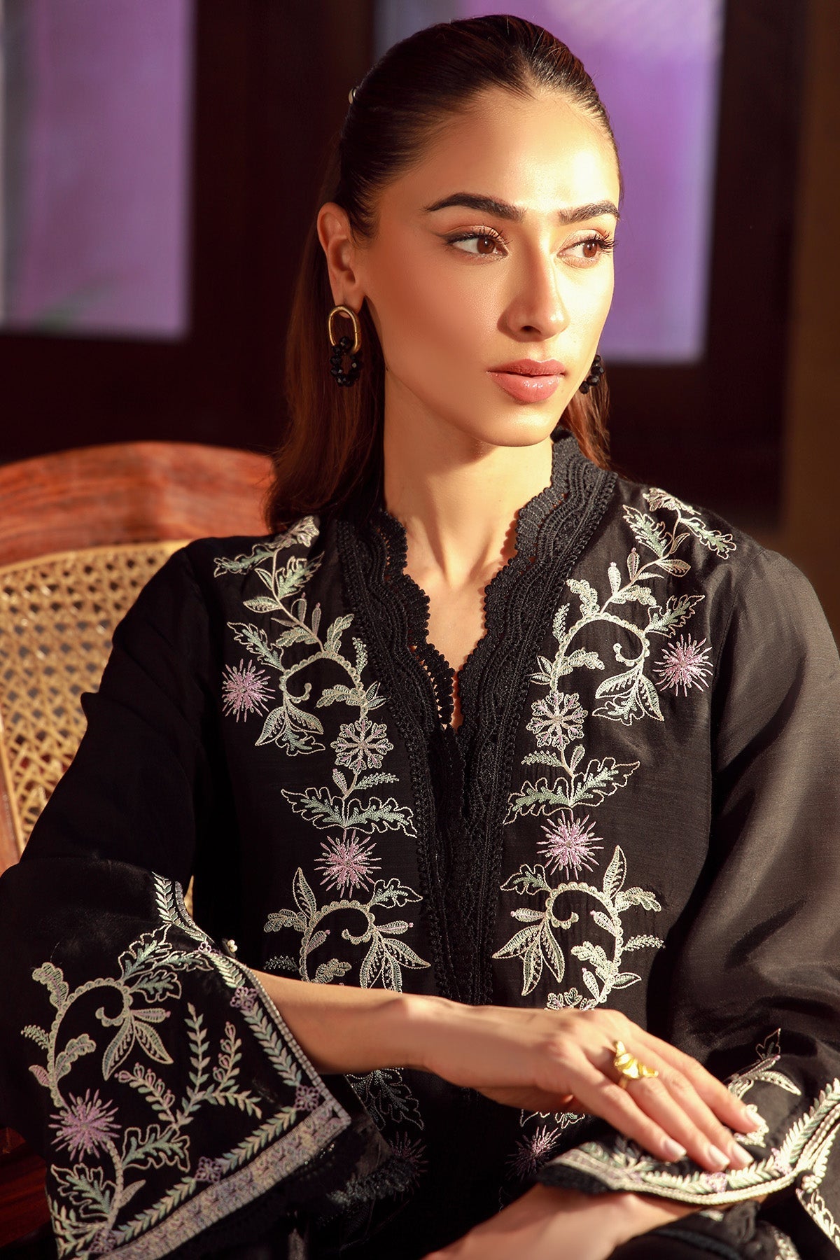 Sahar | Luxe Pret 25 | Midnight Muse - by - Libasekhas UK - Registered Vendor of : Sahar - 100% Original Designer Dresss