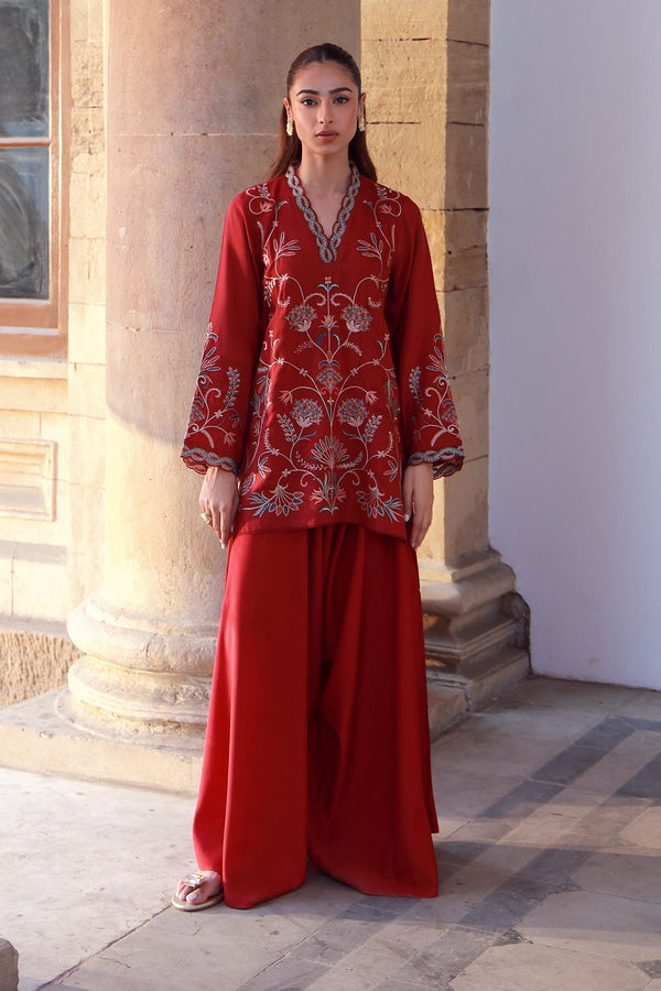 Sahar | Luxe Pret 25 | Crimson Garden - by - Libasekhas UK - Registered Vendor of : Sahar - 100% Original Designer Dresss