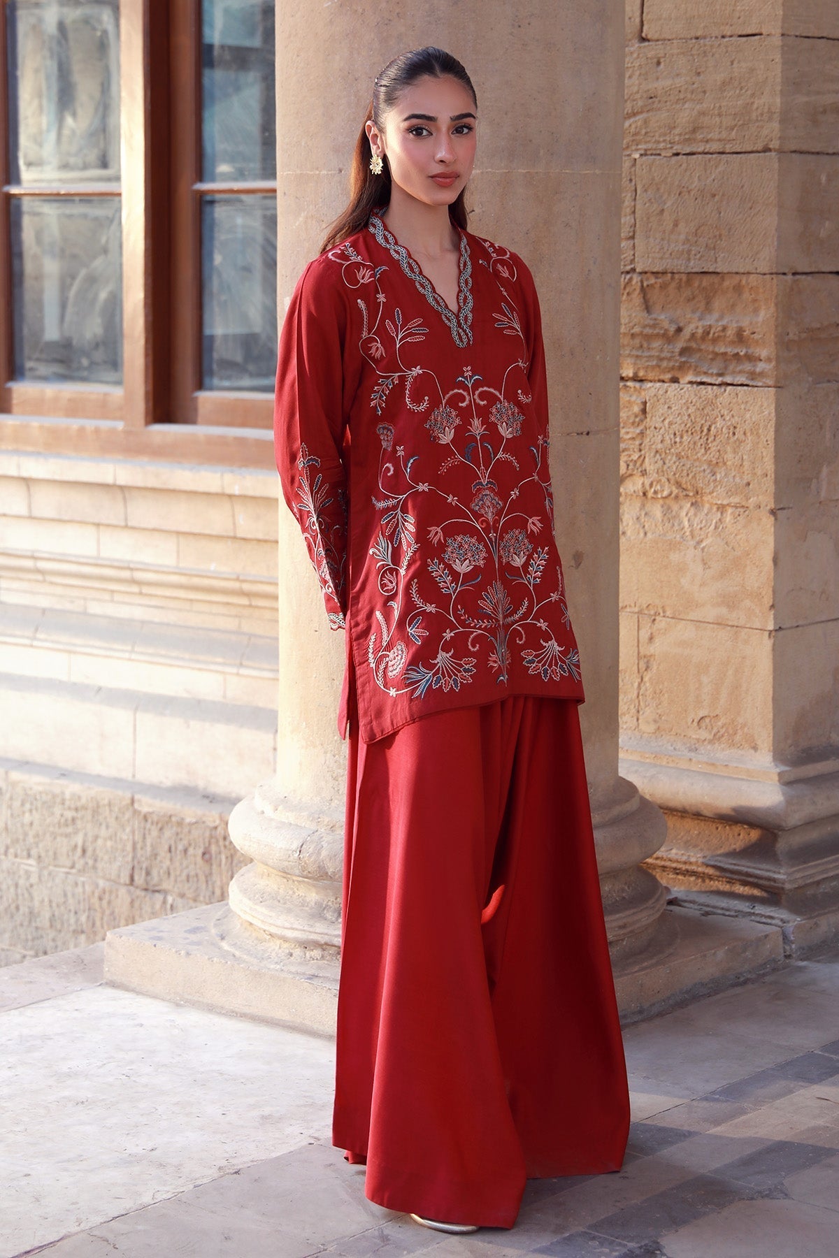 Sahar | Luxe Pret 25 | Crimson Garden - by - Libasekhas UK - Registered Vendor of : Sahar - 100% Original Designer Dresss