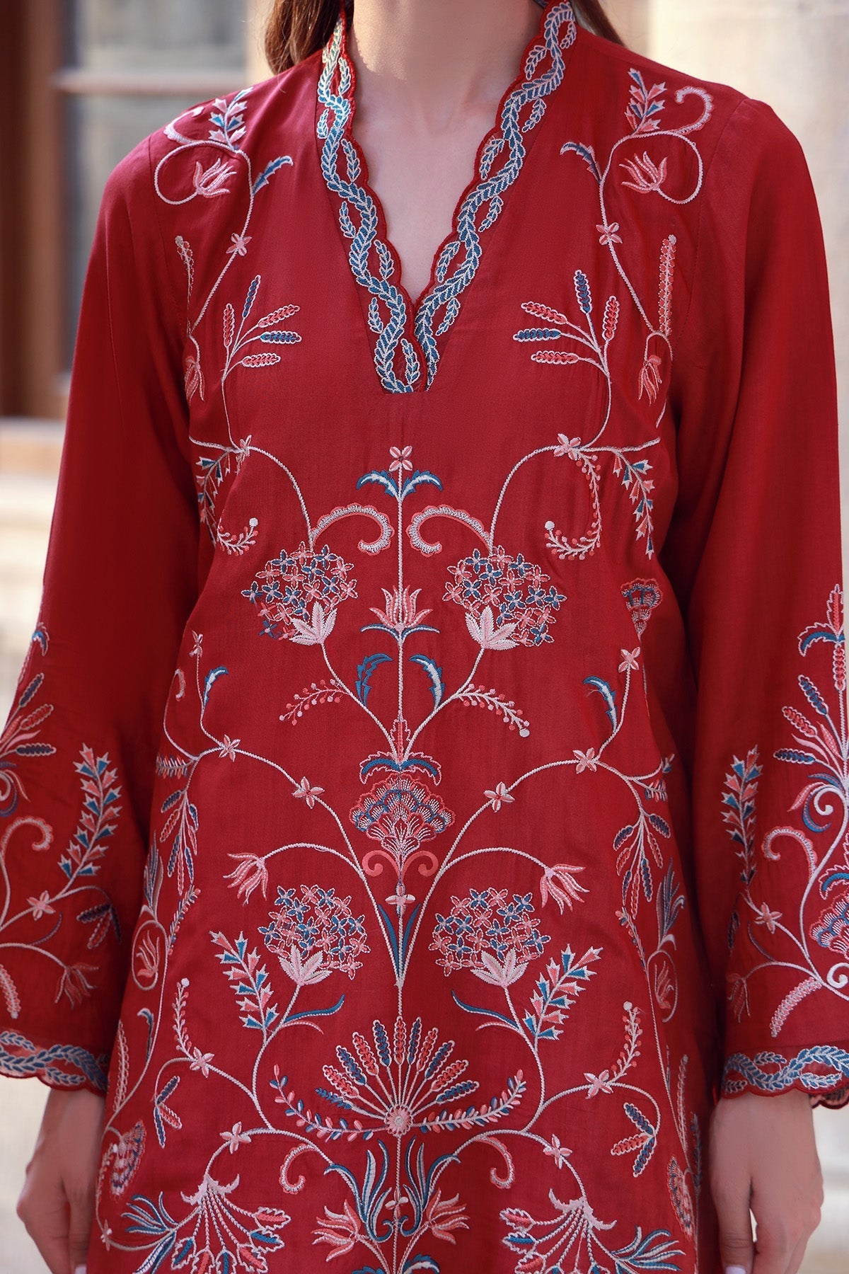 Sahar | Luxe Pret 25 | Crimson Garden - by - Libasekhas UK - Registered Vendor of : Sahar - 100% Original Designer Dresss