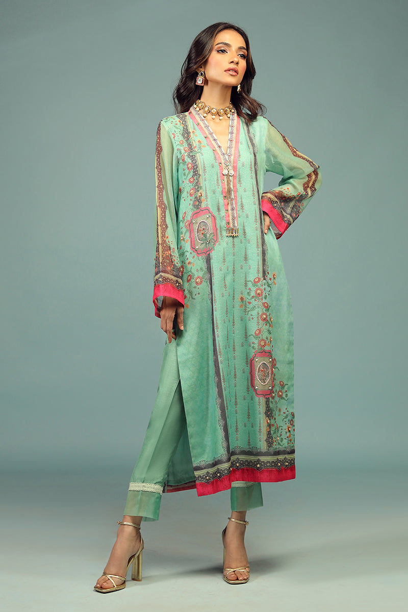 Wardha Saleem | Luxury Pret Traditional Wear | CHANDNI SHIRT WITH DUPATTA ( 2 PC) - by - Libasekhas UK - Registered Vendor of : Wardha Saleem - 100% Original Designer Dresss