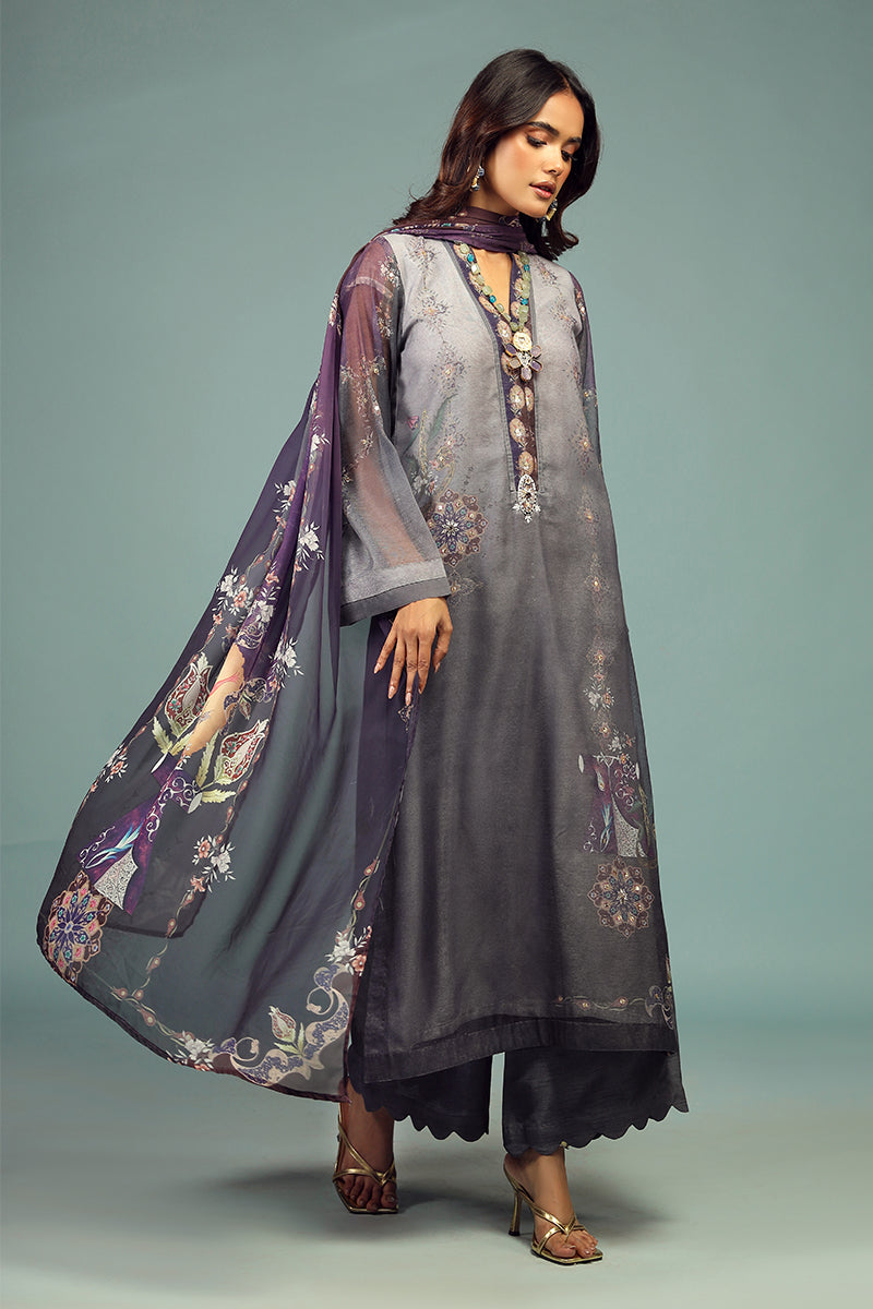 Wardha Saleem | Luxury Pret Traditional Wear | DARVESH SHIRT WITH DUPATTA ( 2 PC) - by - Libasekhas UK - Registered Vendor of : Wardha Saleem - 100% Original Designer Dresss