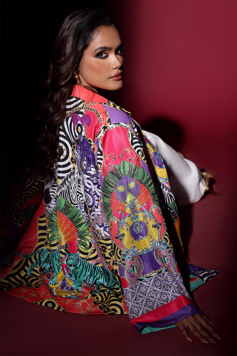 Wardha Saleem | Luxury Pret Fusion Wear | SAFARI JACKET WITH JUMPSUIT (2PC) - by - Libasekhas UK - Registered Vendor of : Wardha Saleem - 100% Original Designer Dresss