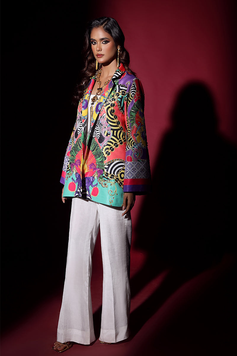 Wardha Saleem | Luxury Pret Fusion Wear | SAFARI JACKET WITH JUMPSUIT (2PC) - by - Libasekhas UK - Registered Vendor of : Wardha Saleem - 100% Original Designer Dresss
