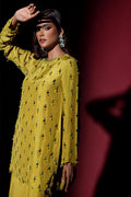 Wardha Saleem | Luxury Pret Fusion Wear | LUXURA (LIME GREEN) CORD-SET (2PC) - by - Libasekhas UK - Registered Vendor of : Wardha Saleem - 100% Original Designer Dresss