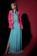 Wardha Saleem | Luxury Pret Fusion Wear | IVY JACKET WITH DRAPE (2PC) - by - Libasekhas UK - Registered Vendor of : Wardha Saleem - 100% Original Designer Dresss