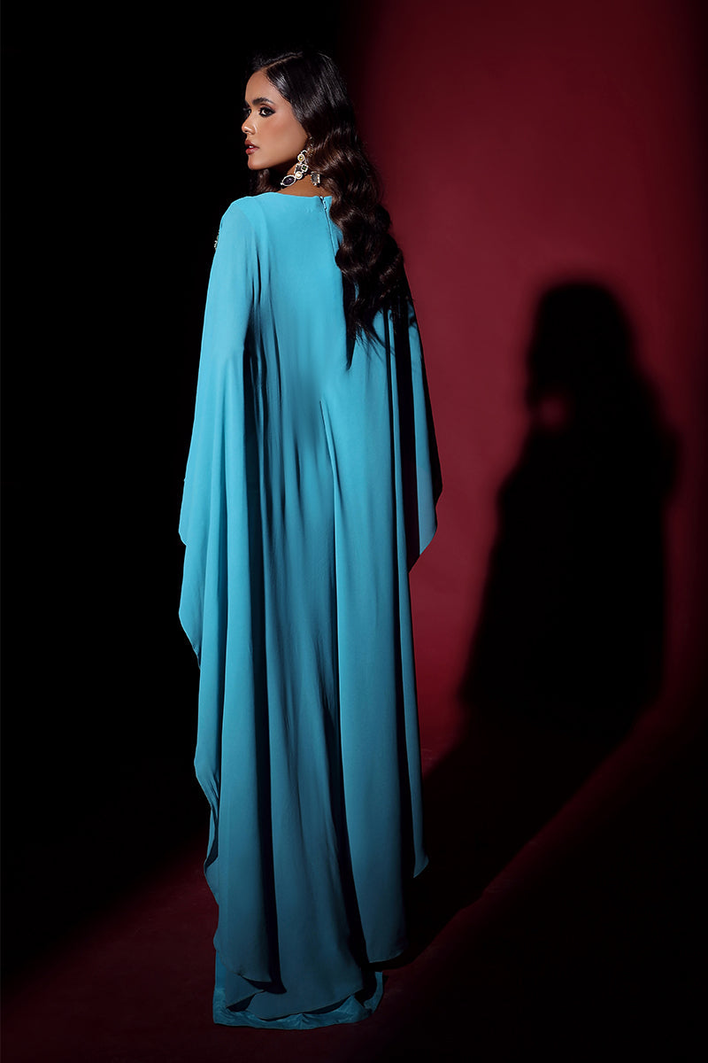 Wardha Saleem | Luxury Pret Fusion Wear | VOGUE JUMPSUIT DRAPE (1PC) - by - Libasekhas UK - Registered Vendor of : Wardha Saleem - 100% Original Designer Dresss